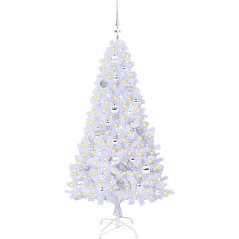 Sapin de Noël artificiel Blanc 150 cm PVC et Acier (1/5)
