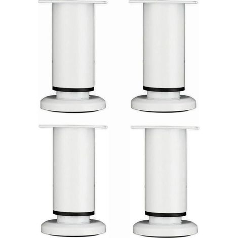 Pieces Adjustable Furniture Legs 12cm White Round Metal Table Leg for Sofa Cabinet Bed with Screws MUMU