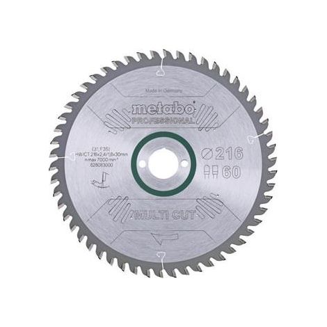 Metabo multi cut - professional, 216x30, Z60 FZ/TZ, 5°neg. 628083000 Hartmetall Kreissägeblatt 216 x