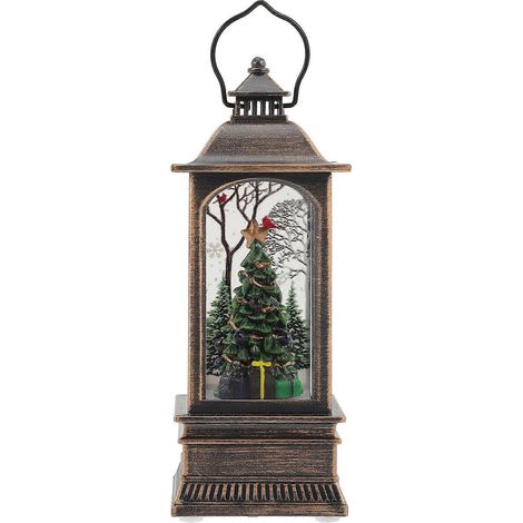 Lanterne de Noël lumineuse, décoration de Noël, lampe décorative suspendue-13x5cm-Dark Brown (1/3)