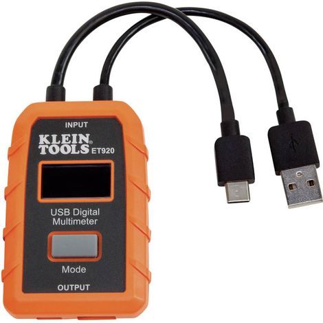 Klein Tools Multimètre numérique USB avec tensions USB A et USB C, écran LCD (1/3)