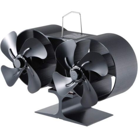 Ventilateur de poêle à bois à double tête et à 8 pales, alimenté par la chaleur, mini ventilateur de cheminée, souffleur d'air pour poêle à bois/cheminée, ventilateur écologique (1/4)