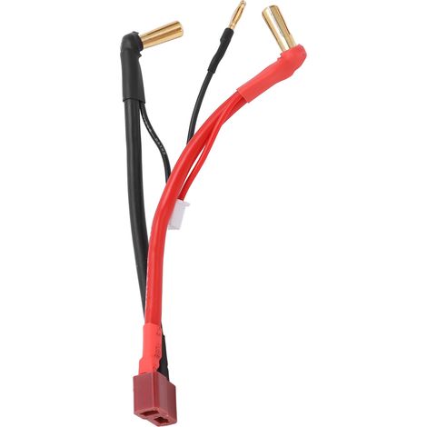 Fil RC T femelle vers fiche banane mâle 90° 4mm, câble avec tête 2mm, ligne de connexion pour batterie lithium 2S 7.4V (1/5)