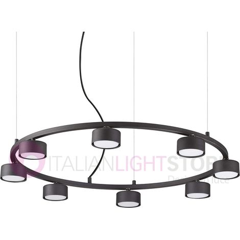Sospensione Industrial-Minimal Minor Metallo Nero 8 Luci Gx53 9W 3000K (1/4)