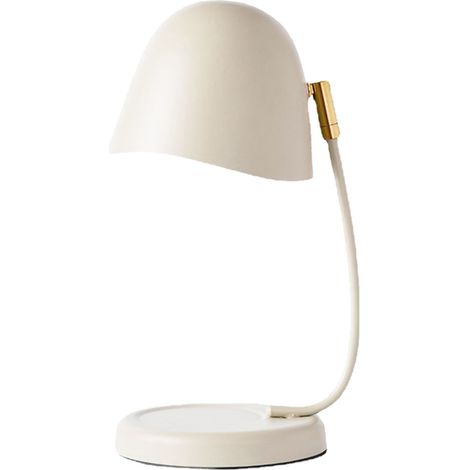 Ortviai Lampe chauffe-cire parfumée avec variateur – Lampe de table romantique en fer blanc crème, 220 V, 2 ampoules (1/5)