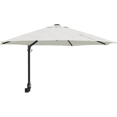 Sombrilla de jardín moderna y basculante 248 x 248 x 148 cm diseño elegante para terraza poliéster color arena 020058626