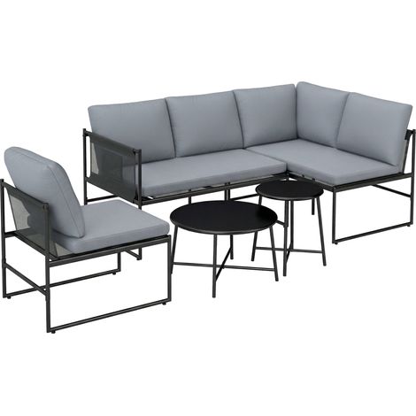 Outdoor Lounge Set for 4-5 People with Sofa & Table (1/5)