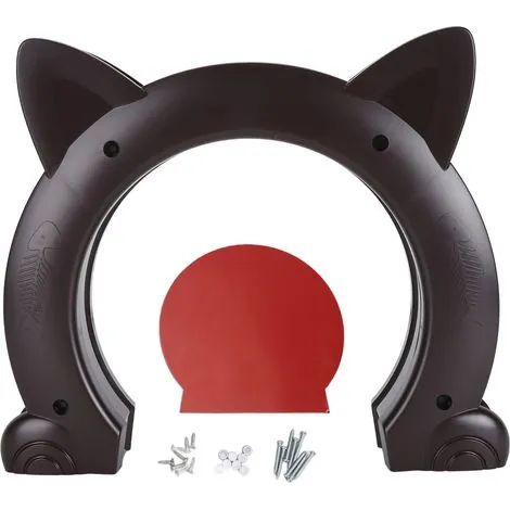 Porte intérieure pour chat, installation facile, décorative, avec trou pour chatons et chiots, pour porte intérieure ou mur, marron (1/3)