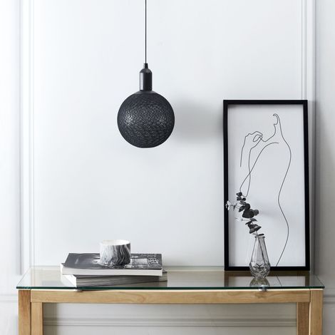 Boule Deco Lumineuse A Suspendre Noir D20cm (1/5)