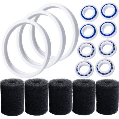 [JAMAIS UTILISÉ] C10 Pneumatiques adaptables de rechange Compatible avec Polaris 180 280 360 380 Robot nettoyeur piscine avec C60 roulements à billes de roue et 9-100-3105 Épurateur de tuyau de balaya