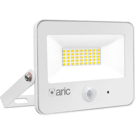 projecteur à led - aric wink 2 - 30w - 3000k - blanc - sensor - aric 51303