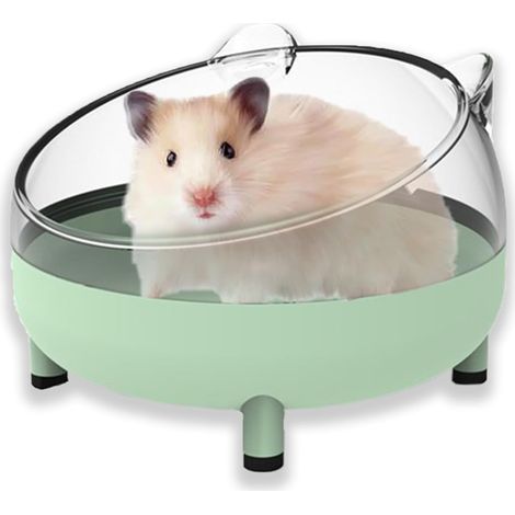 Hamster Sand Bath Container, Large Sandbox Toilet Gerbil Batheoom, Tiny Chinchilla Dust Bathtub Sand Bath Box for Hamster Cage Accessories 6.5 Inch-Light Green (1/5)