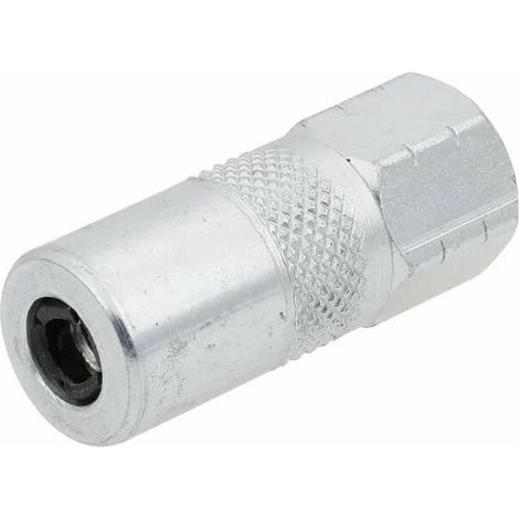 – Embout de pompe à graisse 1/8 BSP – Acier souple trempé – Clapet anti-retour à bille – Usage professionnel haute pression