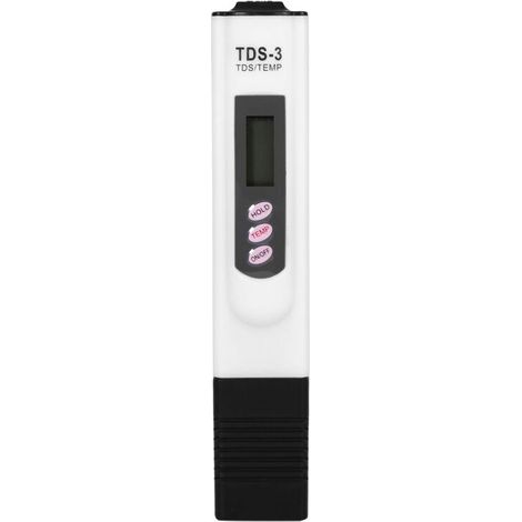 Stylo testeur numérique de qualité de l’eau avec écran LCD, mesure TDS 0–9999 ppm et température, filtre intégré, couleur blanc (1/2)