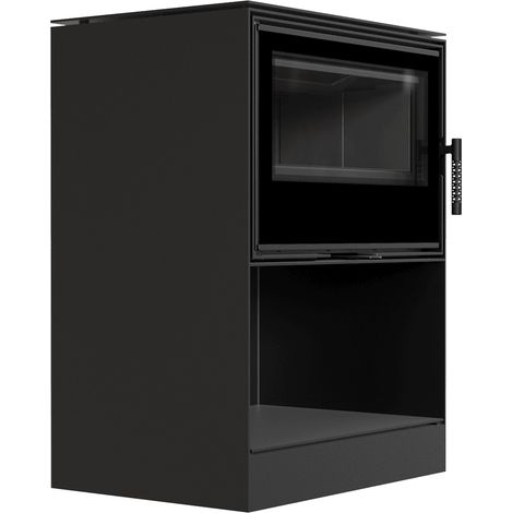 Kaminofen aus Stahl KRATKI KARI 70 Ø 150 8 kW Platz für Holz schwarz Verkleidung (1/5)