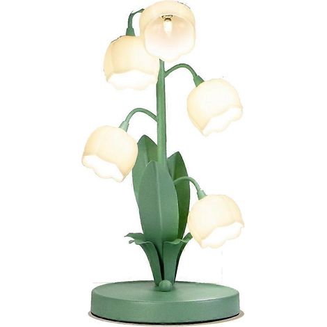 Lampe de table vintage à motif floral pour la maison, 5 lampes de chevet muguet, 3 modes de couleur, lampe de nuit pour chambre à coucher, prise américaine (1/5)