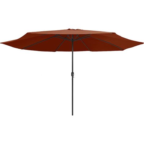 Ombrellone  Parasole da Giardino con Palo in Metallo 390 cm Terracotta (1/5)