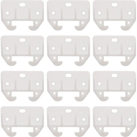 Ecleanfy - 12Pcs Guide de Rail de Tiroir en Plastique Blanc Guide de Tiroir de Commode Pièces de Glissières de Remplacement de Meubles (1/5)