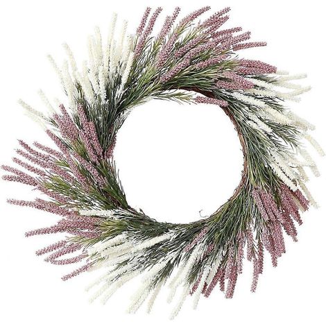 Couronne de pampas artificielle décorative de 55 cm (21,6 po) pour porte d'entrée et maisons de ferme (1/5)