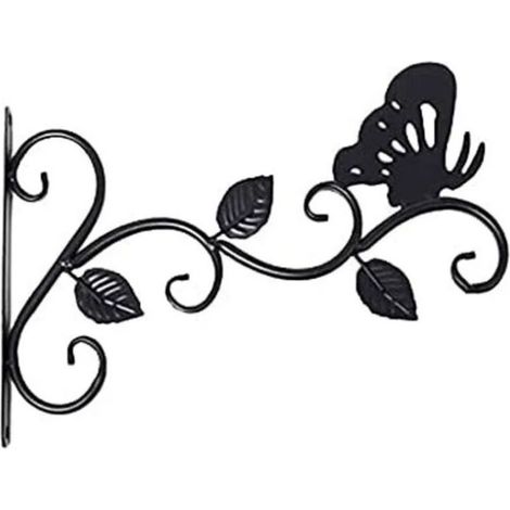 Supports Pour Plantes Suspendues,Suspension Mural Crochet Plante En Métal, Suspension D'accessoires Pour Plantes Antirouille Et Robuste En Forme De Papillon, Noir (1/5)