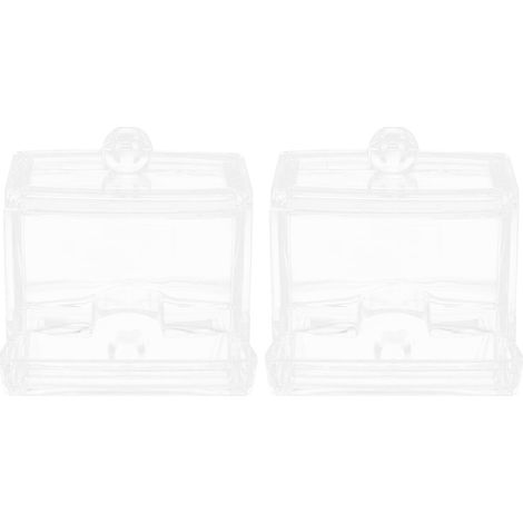 Lot de 2 boîtes transparentes en acrylique pour cotons-tiges, porte-accessoires de maison (1/5)