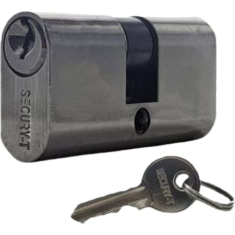 Cylindre pour serrure portail - 55mm oblong - Varié - Laiton - 3 clés - SECURY-T