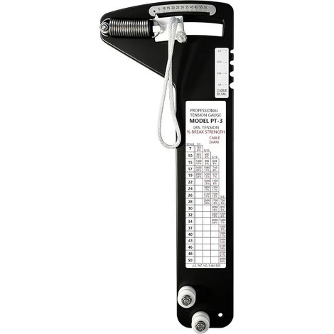 Jauge de Tension de gréement de voilier professionnelle pour câble de capacité de 9/32 5/16 3/8 pouces de diamètre 4500lbs PT-3