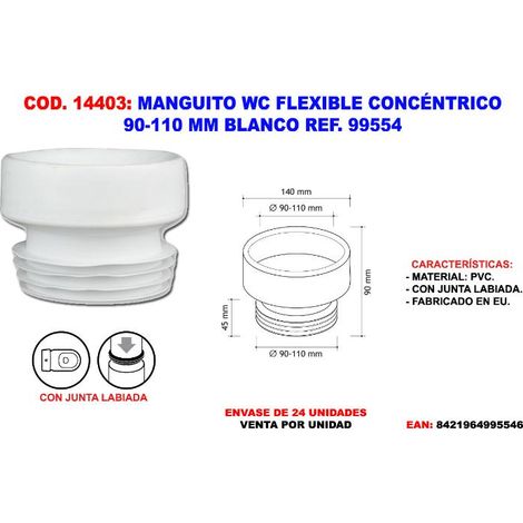 FPLUS manguito wc flexible concentrico 90-110mm blanco ref. 99954