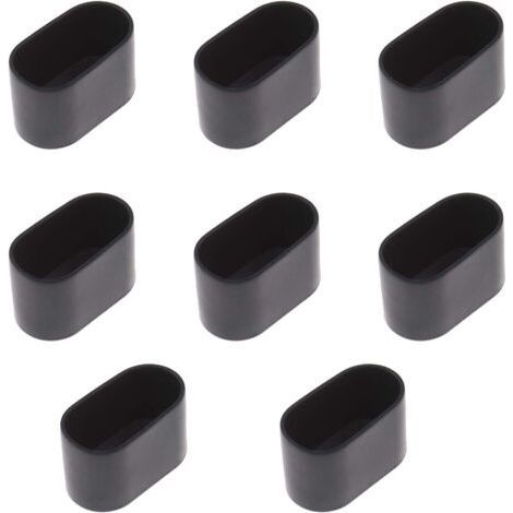 (noir) Lot de 8 embouts ovales pour pieds de table et chaises, revêtement en caoutchouc souple anti-rayures – 40 x 20 mm (noir) (1/5)