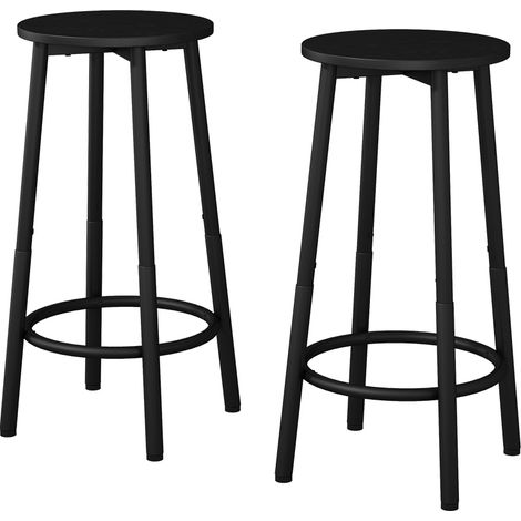 Set di 2 sgabelli da bar Edmonton, Nero, 31.5 x 64 cm 2 parti, Vicco