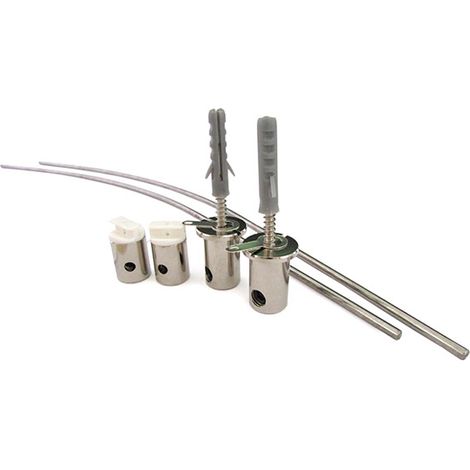 Kit Staffe Per Fissaggio Da Muro Parete Sporgente Per Quadri Del Profilo Barra Alluminio Tondo BA6001 (1/3)