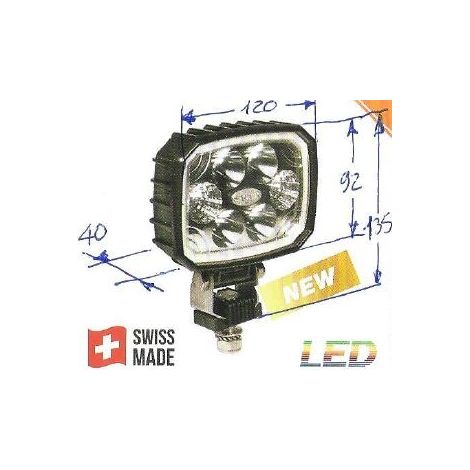 Faro lavoro 6 led 12-24V NEWGARDENSTORE 1500 lumens per trattore agricolo