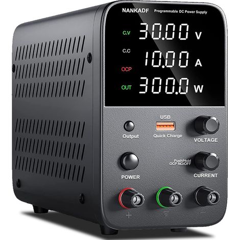 Alimentation DC (0-30 V, 0-10 A) réglable, alimentacion à découpage, Alimentation de Banc de Laboratoire Variable, Bouton de Sortie Marche/arrêt/encodeur (1/5)