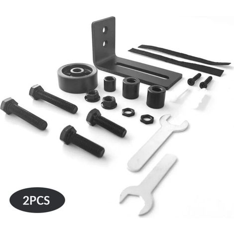 Lot de 2 rails de sol multifonctionnels pour porte de grange, rails de sol à roulettes réglables, rails de sol pour porte coulissante 8 en 1,pour portes de grange, chambres, garages (1/5)