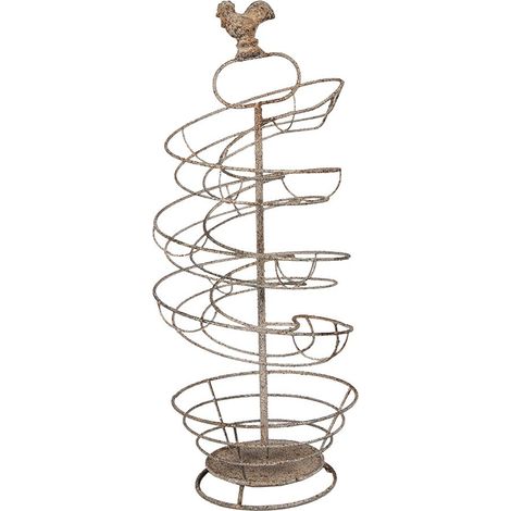 Porte-œufs Distributeur et Support de Rangement pour Cuisine en Métal Marron Ø 18 x 44 cm - PANGIVO (1/4)