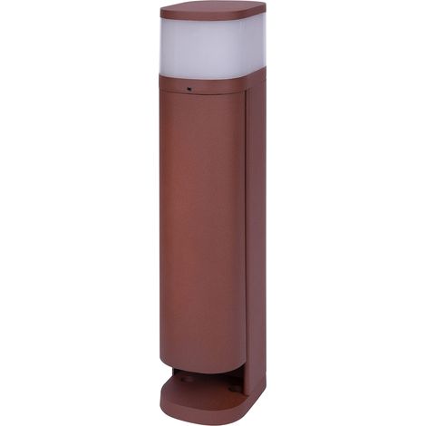 BOLD 19479 VOLO luce da giardino con prese e coperchio (colonna di prese da esterno) Colore ruggine (2x Schuko IP44 luce di bitta da esterno 9,5 x 13,5 x 45 cm incl. G9 max. 28 Watt - 470lm) (1/5)
