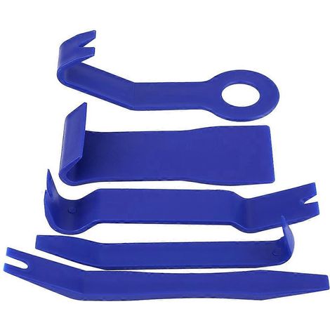 5 Pcs Outil de dépose de garniture de tableau de bord intérieur et extérieur pour voiture, kit de démontage de panneau de porte audio