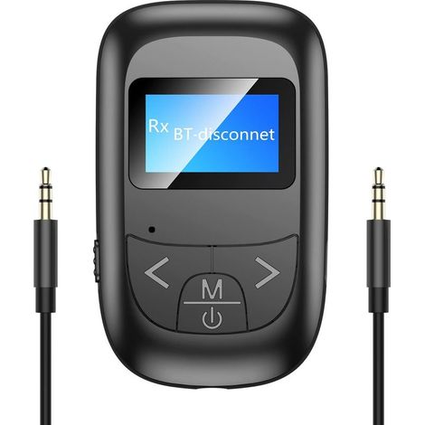Adaptateur Bluetooth 5.0 Transmetteur Bluetooth Émetteur et Récepteur 2-en-1, Récepteur Audio Bluetooth Stéréo avec Jack 3,5mm, LED écran, pour Voiture/TV/PC/Haut-parleurs (1/5)