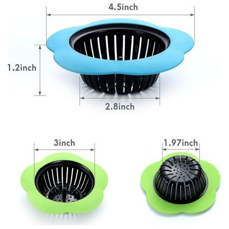 4-teiliges Küchenabflusssieb, verbesserter Silikon-Abflussfilter, kompatibel mit den meisten Abflusssieben (4,5 Zoll Durchmesser) (1/5)