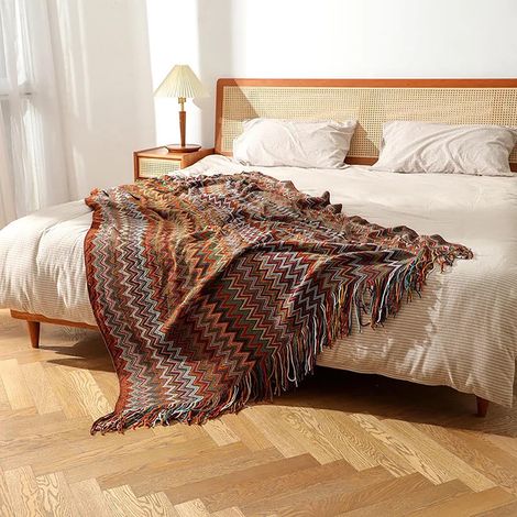 Couverture De Canapé - Couverture De Lit Bohème - Pour Sieste Et Décoration Intérieure - 150 x 200 cm - 1 Pièce (1/3)