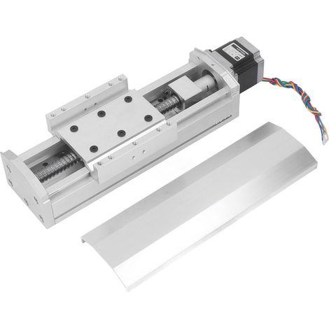 Vérin électrique à vis à billes 100mm course, rail linéaire avec soufflet de protection, actionneur coulissant de précision pour CNC (1/5)