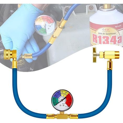 Klimaanlagen-Nachfüllset – R134A-Gummischlauch mit Manometer – für PKW (1/5)