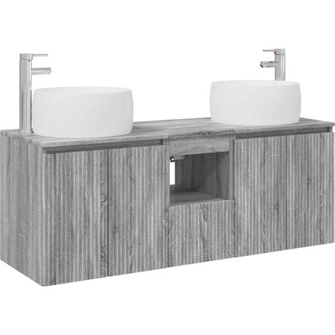 Bathroom Cabinet Set 3 pcs Grey Sonoma 49.5 x 44.5 x 66 cm vidaXL (1/5)