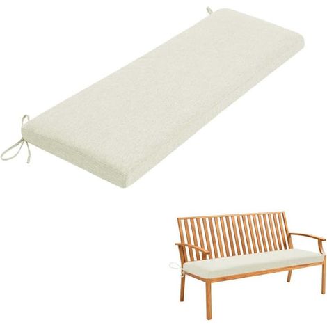 Coussin de Banc 140X35CM Coussin Banquette avec Mousse 50D, Fond antidérapant, 2 Sangles, Housse Lavable, Coussin Banc de Jardin pour Coin intérieur et extérieur Cosy (1/5)
