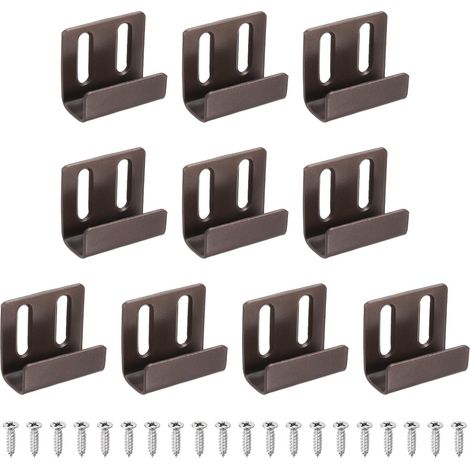CCYKXA Set mit 10 verstellbaren und robusten Wandhaken aus Edelstahl inklusive Schrauben für Bilder- und Spiegelrahmen, schwarzbronze, 15 mm Innenbreite (1/5)