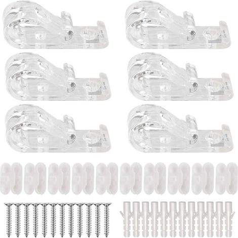 Lntyq 6 Sécurité des enfants crochet à clips en P transparent avec 10 Connecteur de chaîne de stores en plastique 12 Vis+12 Piliers en Plastique Utilisé Pour le contrôle