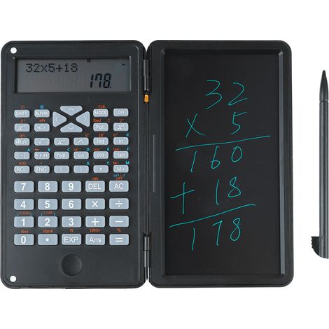 Calculatrice scientifique à double ligne LCD avec tablette d'écriture tactile, multifonction pour bureau et école (1/5)