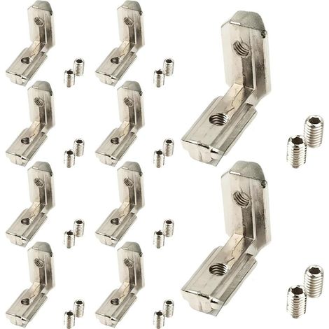 (10PCS)3030 Profile Aluminium Corniere 90° Angle,Tianher Interne Rainure en T Supports de Raccord d’angle Intérieur Joint à Angle LForme (1/5)
