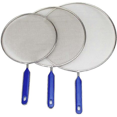 3 Pack d’écran d’éclaboussures de graisse pour la cuisson de la poêle à frire, garde en acier inoxydable, bouclier d’huile chaude pour arrêter Pr (1/5)