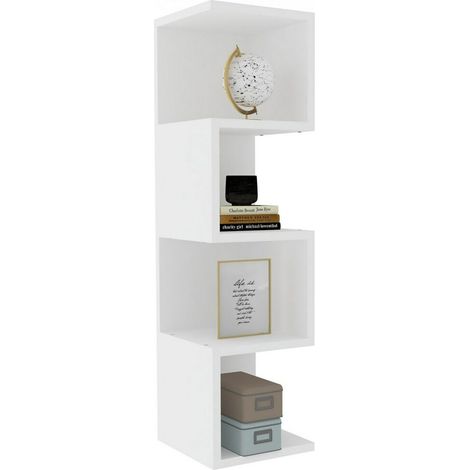 Librerie colonne Alin, moderne et gain de place - Blanc (1/3)